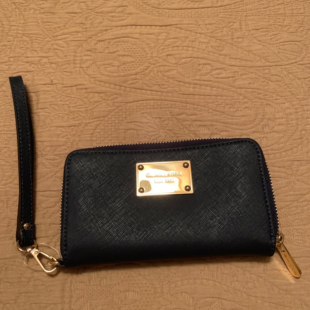 Michael Kors navy blue wallet & card holder